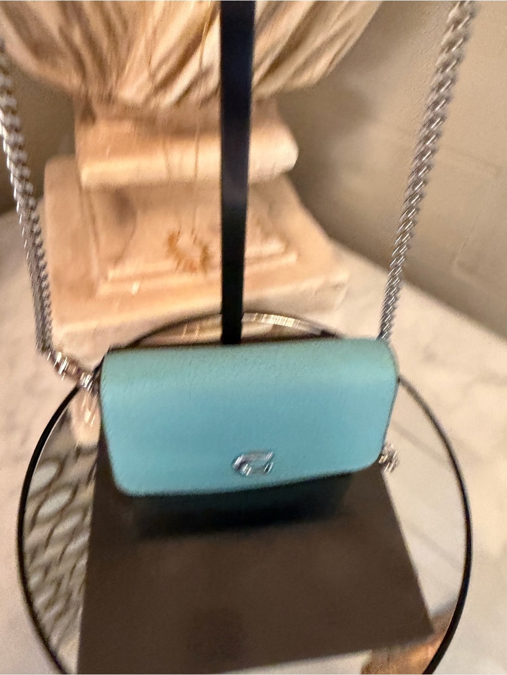 Coach Pebble Leather Mini Crossbody - Aqua Blue like new - Picture 13 of 17